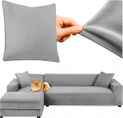 RUHHY sarokkanapé huzat - sötétszürke rugalmas velúr 145 - 185 cm