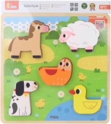 VIGA fa betétes farmás puzzle gyerekeknek