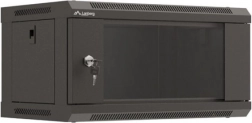 Fali rack szekrény 4U 19" Lanberg WF03, fekete, üvegezett ajtó