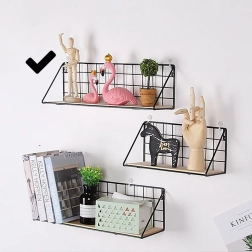 Fali polc LOFT stílus, skandináv 45 x 12 cm - fekete