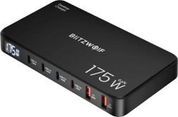BlitzWolf asztali GaN töltő 175 W, 4× USB‑C + 2× USB‑A, 6 az 1‑ben