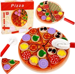 Fa szeletelhető pizza tépőzárral és kiegészítőkkel