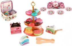 Gyerek bádog teáskészlet kis bőröndben