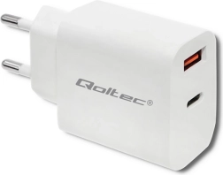 Hálózati töltő 18W USB-C PD és QC 3.0 Fehér