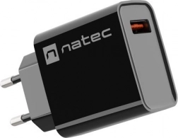NATEC Ribera hálózati töltő 1× USB‑A 18 W, fekete