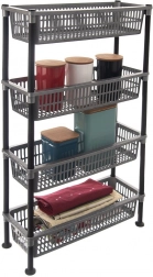 Keskeny, 4 szintes fürdőszobai polc GREY 50 × 19,5 × 83 cm