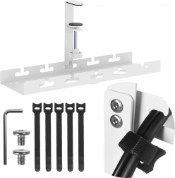 alattiasztali kábelrendező leszorítós bilinccsel, 40 cm, fehér