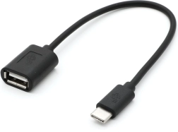 OTG kábel USB‑C – USB‑A, 15 cm, fekete