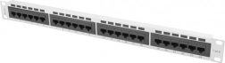 Patch panel 24 port 1U Cat6, szürke