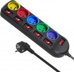 Hosszabbító kábel 1,5m, 5 aljzat