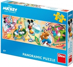 Panorámás puzzle DISNEY Mickey és barátai – sport, 150 darab