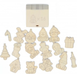 Fa karácsonyi mágnesek gyerekszobába, 16 db