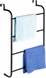 Fekete fém ajtóra akasztható törölközőtartó