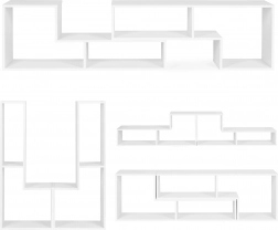 Modern moduláris geometrikus könyvtár 4 polccal ModernHome