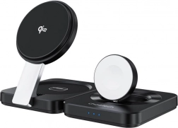 Összecsukható mágneses vezeték nélküli töltő 3 az 1-ben CHOETECH Qi2 iPhone-hoz, Apple Watchhoz és AirPodshoz