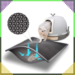 Fekete, két rétegű alátét macskavécéhez XXL 60 × 45 cm