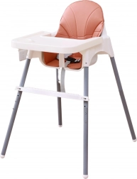 Etetőszék gyermekeknek – fehér, magasságában állítható és összecsukható