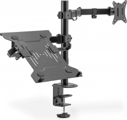 Asztali monitorállvány notebooktartóval 1xLCD 32" 9 kg, 1xNotebook 15,4" 4 kg