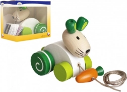 Húzható fa nyuszi répával az első lépésekhez