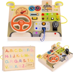 Fa LED szenzoros busy tábla kormánnyal gyerekeknek, 14 elem ECOTOYS