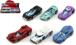 Fém sportautó 8 cm lendkerekes – színmix, 12 db a dobozban