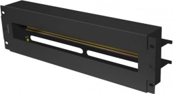 3U 19 hüvelykes feszültségelosztó panel TS-35 DIN sínnel fekete