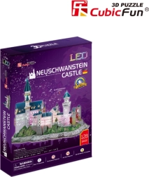 Világító 3D puzzle Neuschwanstein kastély 128 darab