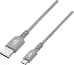 USB–USB‑C szilikon kábel 2 m, szürke, gyorstöltés