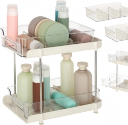 Kétszintes akril rendszerező kihúzható polcokkal és válaszfalakkal