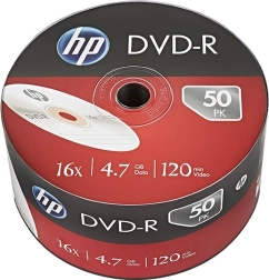 HP DVD‑R 16× 4,7 GB, 50 db-os csomag
