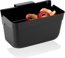 Függesztett biohulladék-kosár ajtóra, fekete, 2,5 l (22,5 × 15 × 13,5 cm)