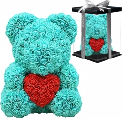 40 cm-es rózsamedve – ajándékszett Valentin-napra