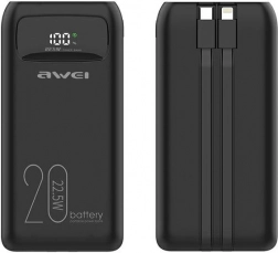 Awei P169K 20000 mAh powerbank 22,5 W gyorstöltéssel és LCD kijelzővel