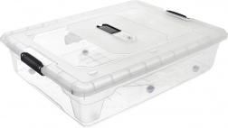 Alacsony, ágy alá tehető gurulós tárolódoboz 50 l