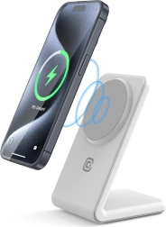 Mágneses állvány vezeték nélküli 2 az 1-ben töltéssel MagSafe-hez iPhone-hoz és AirPods-hoz – Fehér