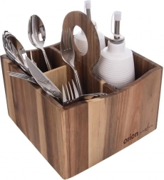 Fa evőeszköz-, szósz- és fűszertartó WOODEN