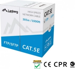 SFTP hálózati kábel Cat 5e 305 m, tömör réz, szürke