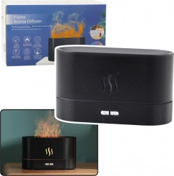 Ultrahangos levegőpárásító lánghatással, fekete, 180 ml