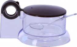 Műanyag cukortartó kanállal, 150 ml