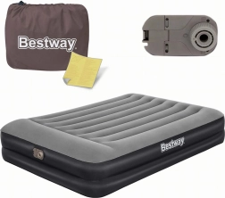 Bestway kétszemélyes felfújható matrac beépített elektromos pumpával és párnával 203 × 152 × 46 cm