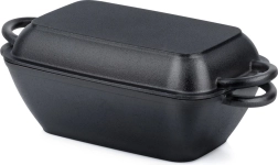 Öntöttvas tepsi 2 az 1-ben fedővel és grillserpenyővel 3,5 l / 1,5 l