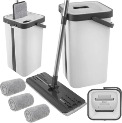 RUHHY lapos felmosó 11 l-es kétrekeszes vödörrel és 3 mikroszálas huzattal