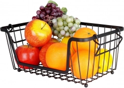 Fém gyümölcs- és zöldségtartó kosár, fekete