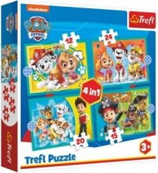 Puzzle 4 az 1-ben Mancs őrjárat – vidám csapat 3+ TREFL
