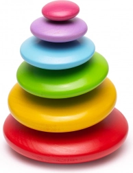Egyensúlyozó színes fa kavicsok