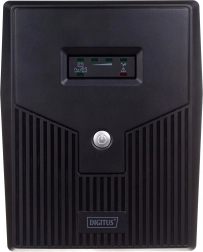 LED kijelzős line-interaktív UPS, 1500 VA/900 W, 2x12 V/9 Ah, AVR, 4xSCHUKO, USB, RS232, RJ45