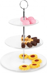 Üvegből készült háromszintes kínálótál 33 cm