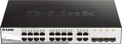 DGS-1210-20/E intelligens gigabites switch 16GE porttal és 4 SFP