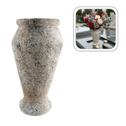 Cement temetői váza gránit hatású felülettel, 28 cm