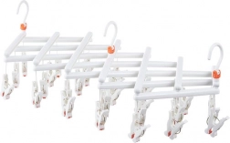 Összecsukható ruhaszárító csipeszekkel, 29 klipsz, fehér
